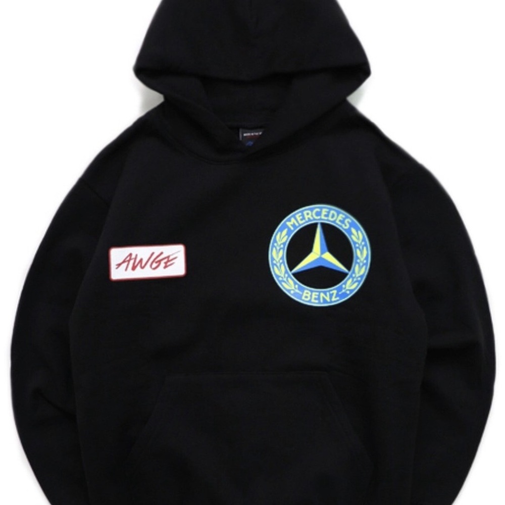 AWGE Mercedes Benz ASAP Rocky Size Large Hoodie Sweatshirt Black
